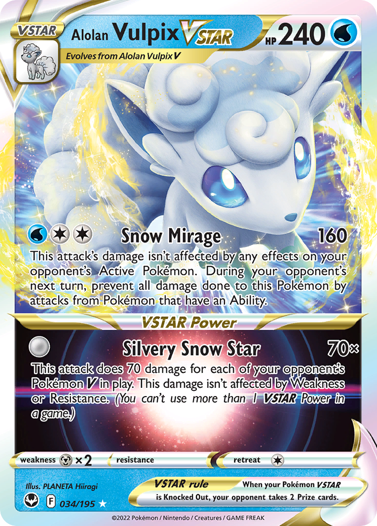 Alolan Vulpix VSTAR · Silver Tempest · 034/195