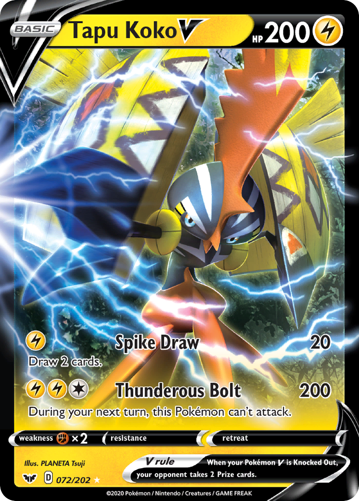 Tapu Koko V · Sword & Shield Base Set · 072/202