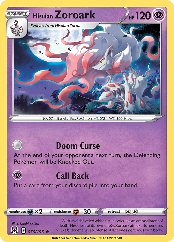 Hisuian Zoroark (Gamestop Exclusive) · Miscellaneous Cards & Products · 076/196